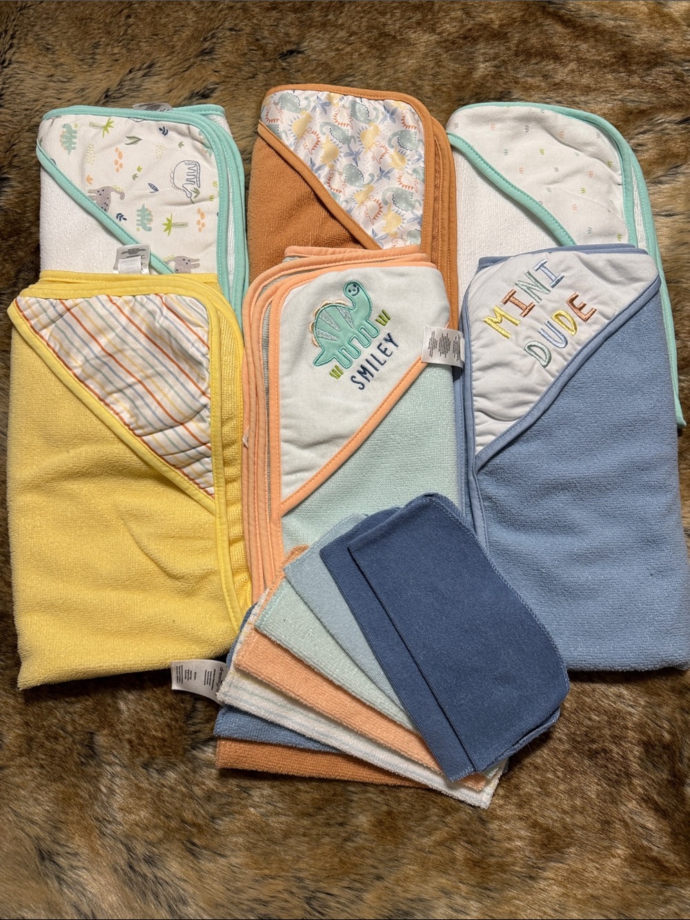 Baby Hooded Towel and Washcloth Set - Multi Color